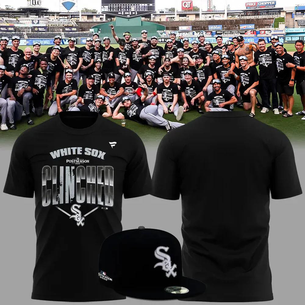 Chicago White Sox Merch 2026 Postseason Clinched Shirt White Sox Game Day Clothing Gifts Ideas 1 - Unicasport Chicago White Sox Merch 2026 Postseason Clinched Shirt White Sox Game Day Clothing Gifts Ideas