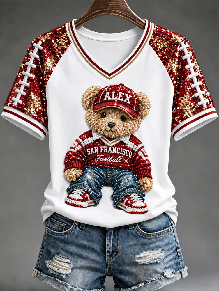 San Francisco 49ers Merch San Francisco Football V-Neck Shirt NFL Apparel Gifts Idea 1 - Unicasport San Francisco 49ers Merch San Francisco Football V-Neck Shirt NFL Apparel Gifts Idea