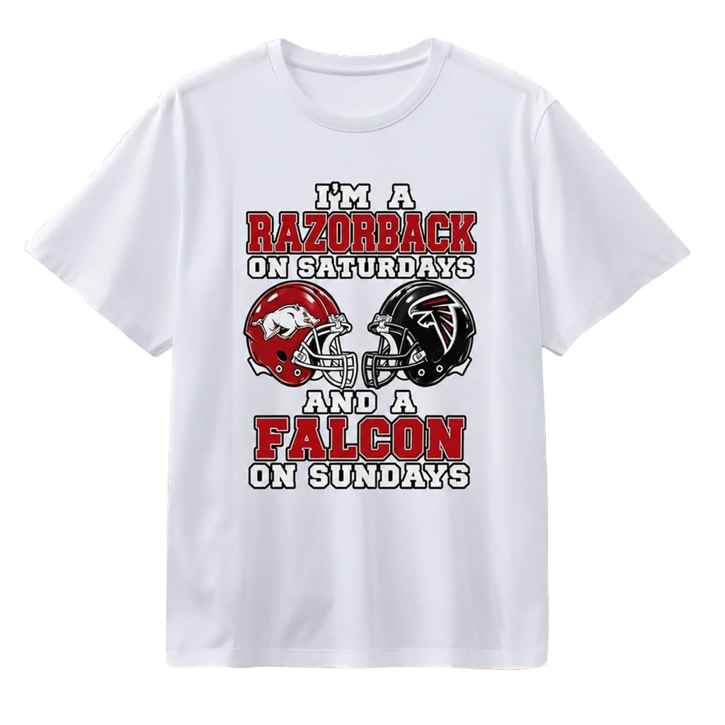 I'm A Razorback On Saturdays And A Falcon On Sundays T-Shirt Arkansas Razorbacks x Falcons Merch 1 - Unicasport I'm A Razorback On Saturdays And A Falcon On Sundays T-Shirt Arkansas Razorbacks x Falcons Merch