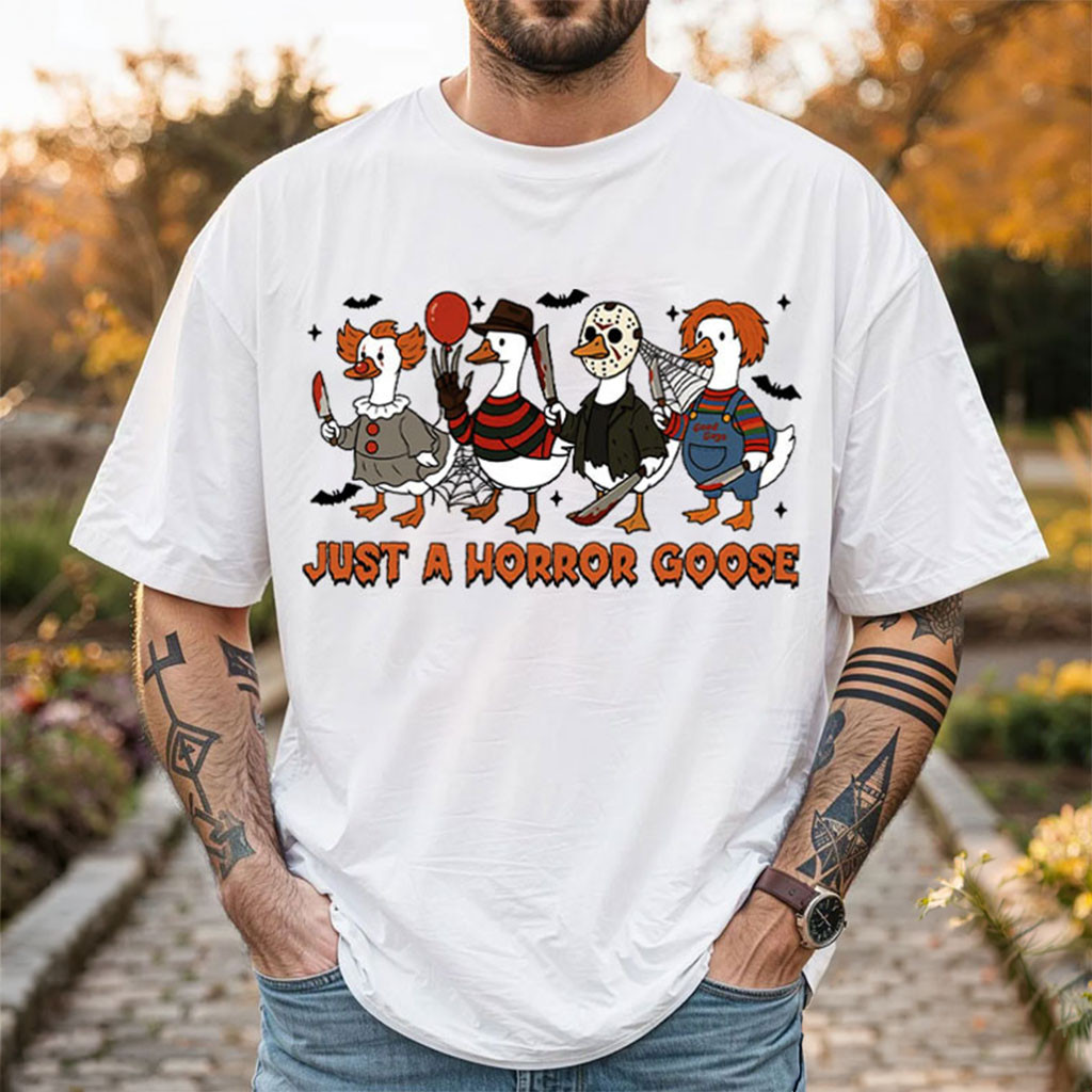 Just A Horror Goose Halloween Shirt Funny Skeleton Spooky Season T-Shirt Gifts For Halloween' 1 - Unicasport Just A Horror Goose Halloween Shirt Funny Skeleton Spooky Season T-Shirt Gifts For Halloween'