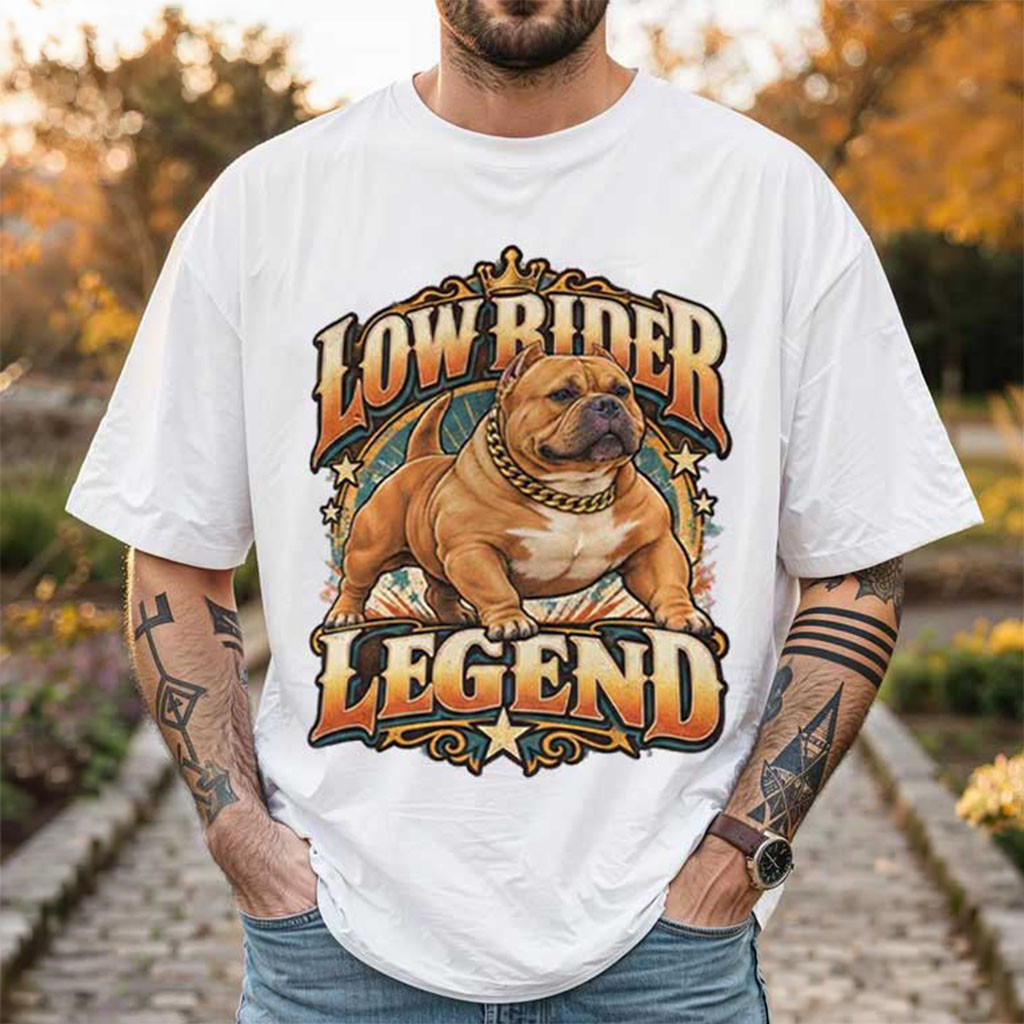 Low Rider Legend Micro Bully Dog T-Shirt American Bully Pet Apparel Gifts For Dog Lovers 1 - Unicasport Low Rider Legend Micro Bully Dog T-Shirt American Bully Pet Apparel Gifts For Dog Lovers