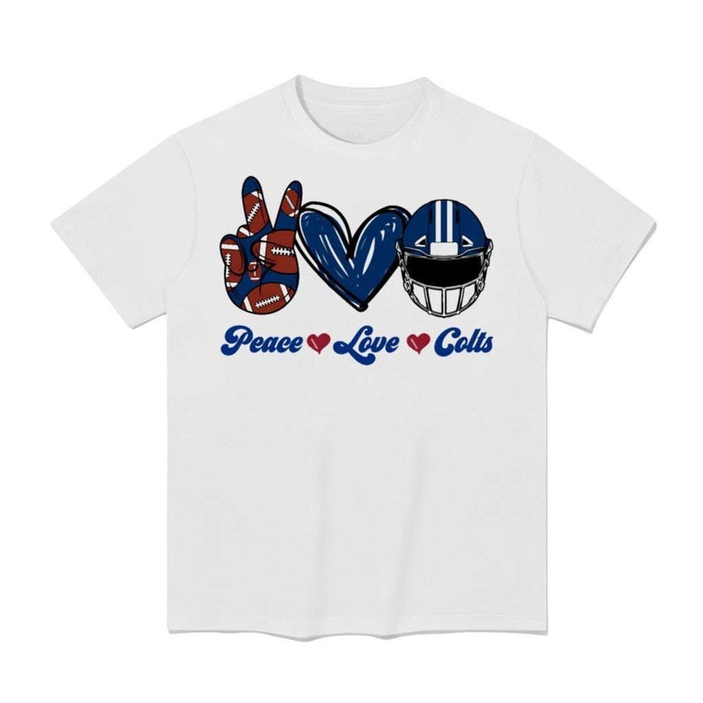 Peace Love Colts Indianapolis Football Team Game Day T-Shirt Indianapolis Colts Merch 1 - Unicasport Peace Love Colts Indianapolis Football Team Game Day T-Shirt Indianapolis Colts Merch