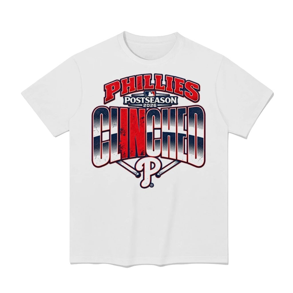 Philadelphia Phillies 2026 Postseason Clinched Red Blue White T-Shirt Phillies Merch Fan Gear 1 - Unicasport Philadelphia Phillies 2026 Postseason Clinched Red Blue White T-Shirt Phillies Merch Fan Gear
