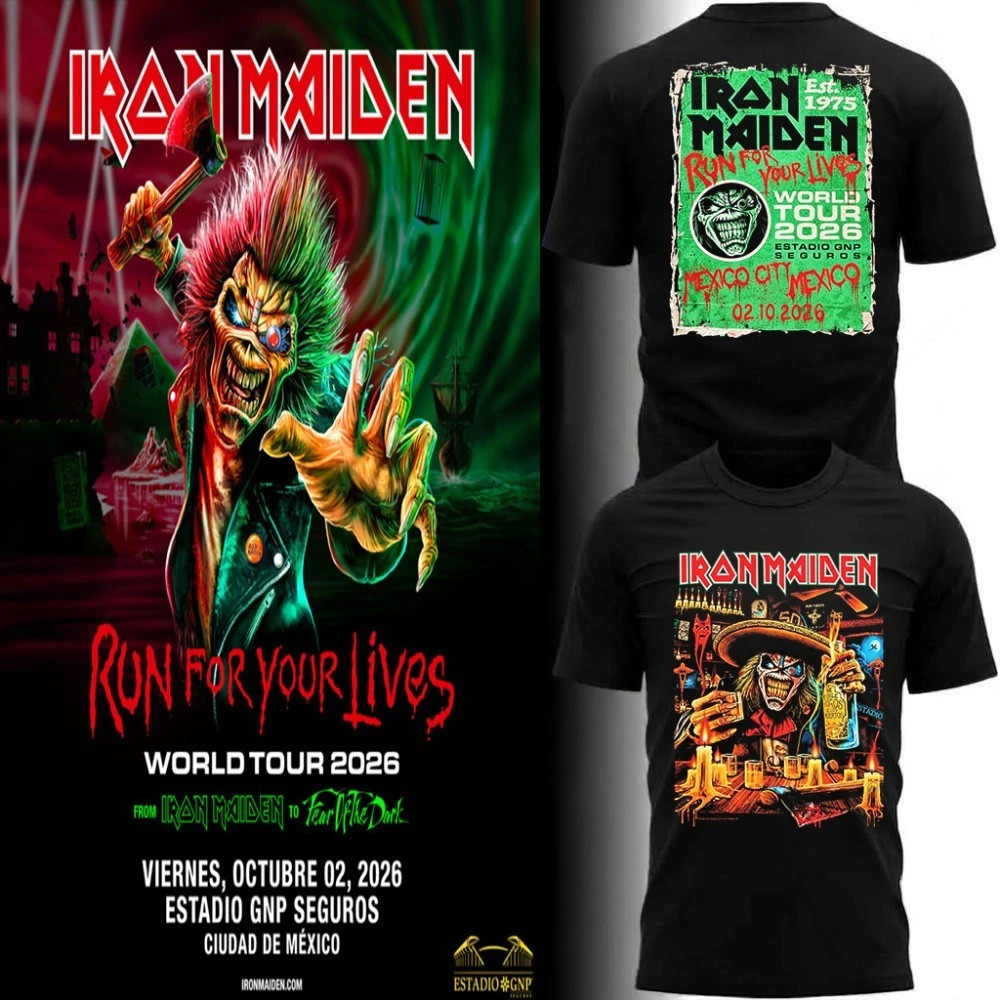 Iron Maiden Mexico City Event T-Shirt Run For Your Lives World Tour 2026 Tee Iron Maiden Merch 1 - Unicasport Iron Maiden Mexico City Event T-Shirt Run For Your Lives World Tour 2026 Tee Iron Maiden Merch