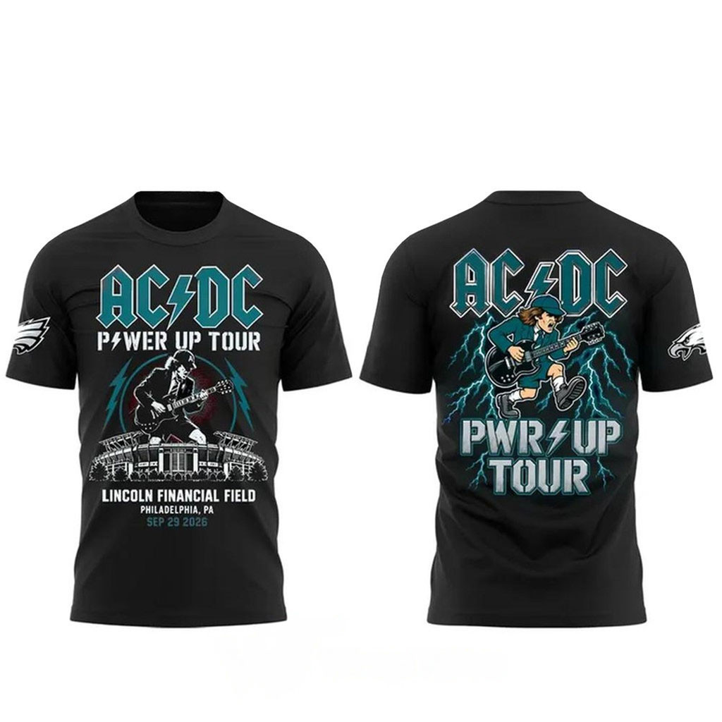 ACDC Power Up Tour Philadelphia 2026 Black Shirt ACDC Merch Gifts For Rock Band Fans 1 - Unicasport ACDC Power Up Tour Philadelphia 2026 Black Shirt ACDC Merch Gifts For Rock Band Fans