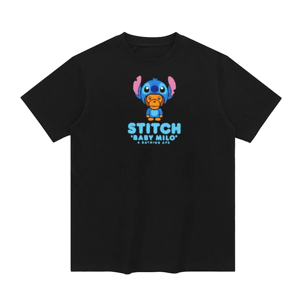 BAPE x Disney Stitch Baby Milo Black T-Shirt Cute Anime Shirts Gifts For Friends 1 - Unicasport BAPE x Disney Stitch Baby Milo Black T-Shirt Cute Anime Shirts Gifts For Friends