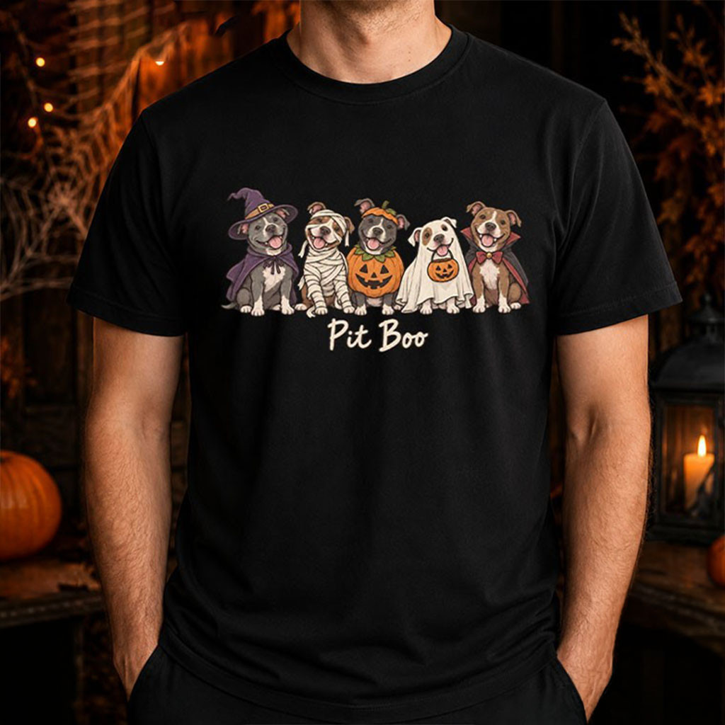 Pit Boo Costume Halloween Pitbull T-Shirt Cute Dog Shirt Gifts For Halloween 1 - Unicasport Pit Boo Costume Halloween Pitbull T-Shirt Cute Dog Shirt Gifts For Halloween