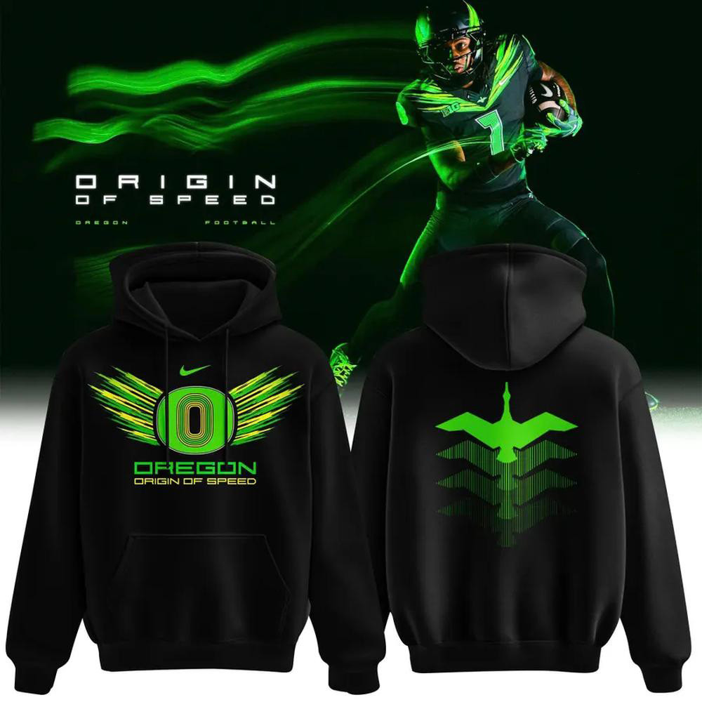 Oregon Ducks Merch X Origin Of Speed Forest Night Green Hoodie Oregon Ducks Lovers Gifts