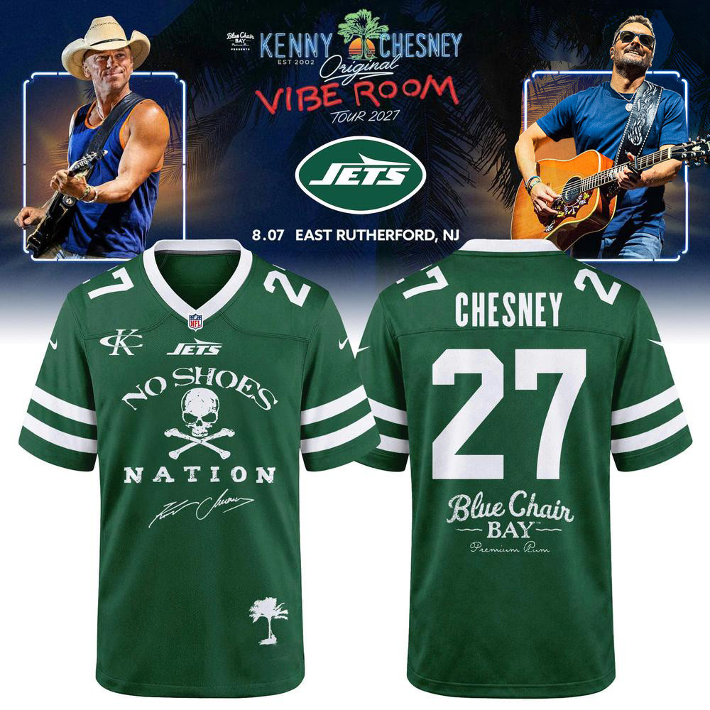New York Jets X Kenny Chesney Merch Vibe Room Tour Football Jersey Gift For Chesney Lovers
