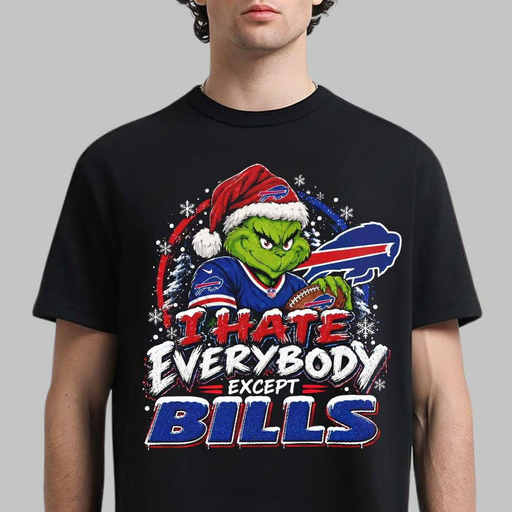Buffalo Bills Merch X Grinch I Hate Everybody Except Falcons Shirt Xmas Gifts For Bills Mafia 1 - Unicasport Buffalo Bills Merch X Grinch I Hate Everybody Except Falcons Shirt Xmas Gifts For Bills Mafia