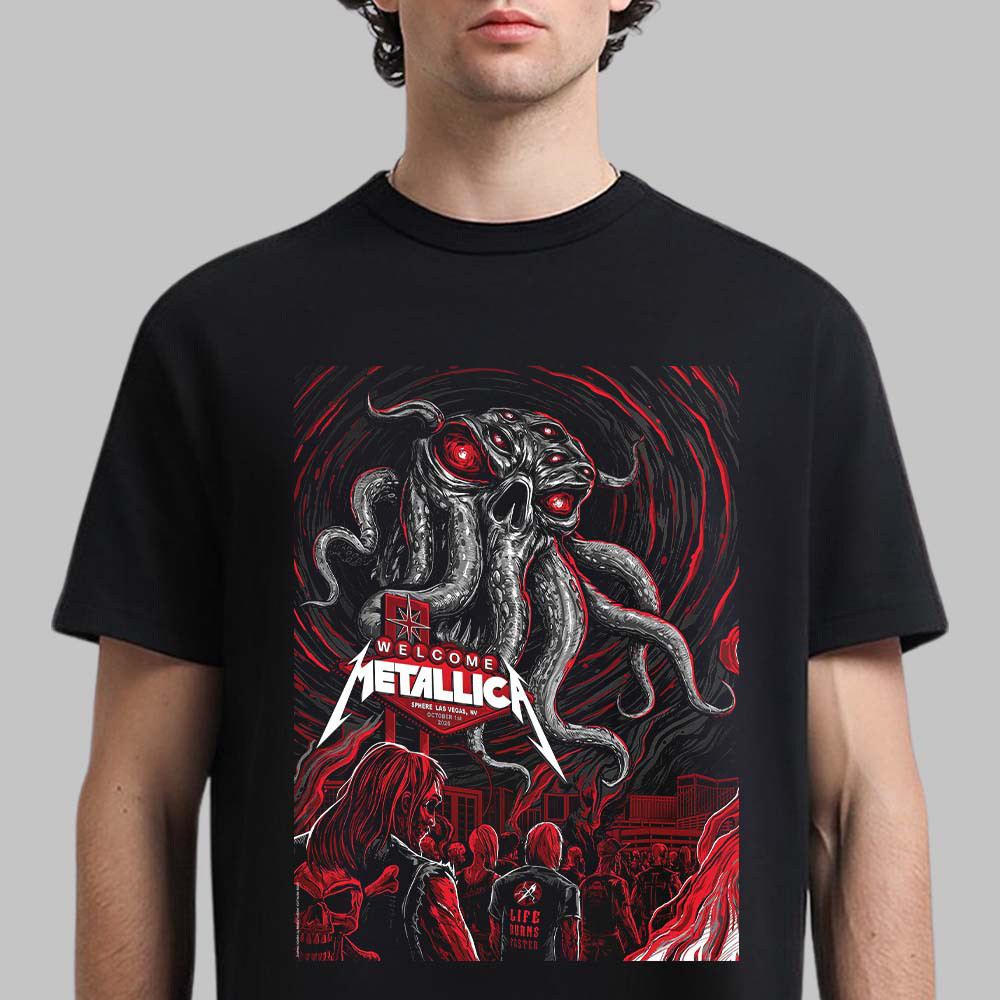 Metallica Merch Life Burns Faster Sphere Ktulu Poster Graphic Shirt Metallica Concert Apparel 1 - Unicasport Metallica Merch Life Burns Faster Sphere Ktulu Poster Graphic Shirt Metallica Concert Apparel