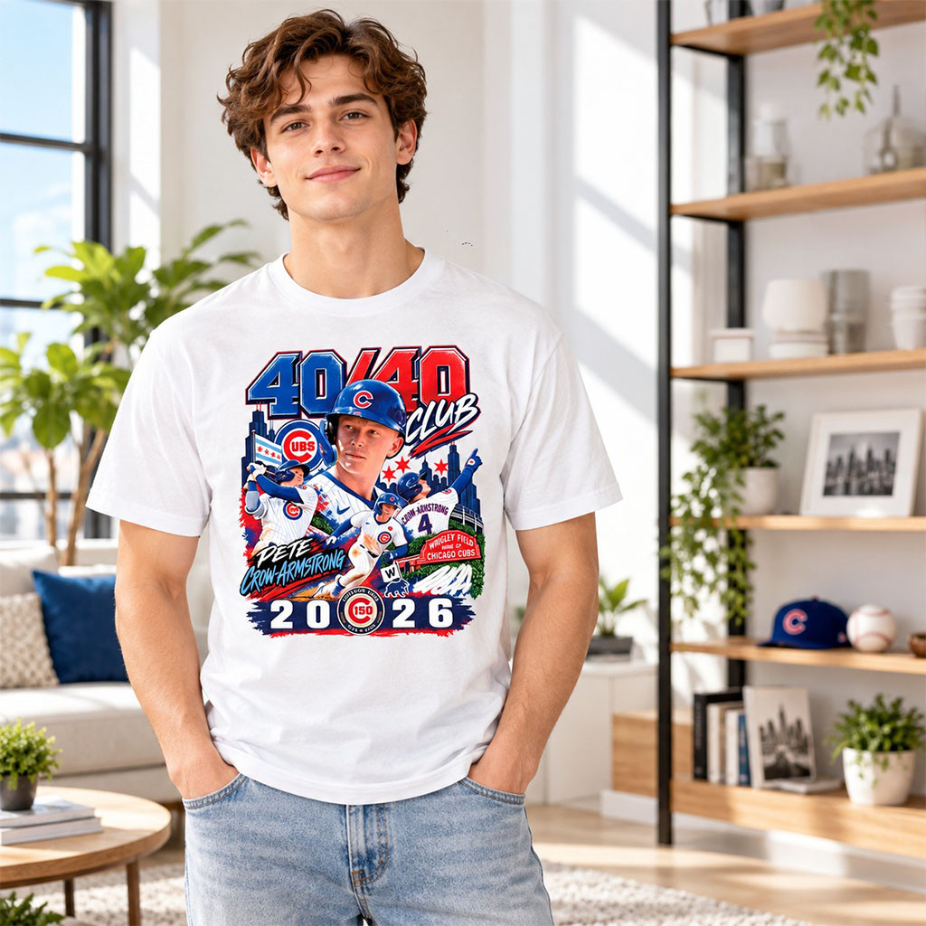Pete Crow Armstrong 40 40 Club Chicago T-Shirt Cubs Merch Gifts For Baseball Lovers 1 - Unicasport Pete Crow Armstrong 40 40 Club Chicago T-Shirt Cubs Merch Gifts For Baseball Lovers