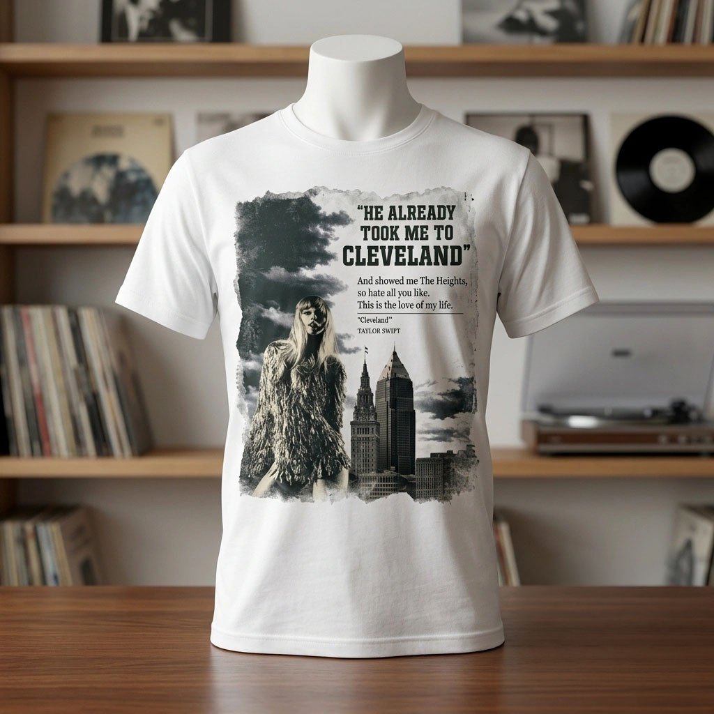 Taylor Cleveland Heights The Life Of A Showgirl T-Shirt TS Merch Best Gift For Swifties 1 - Unicasport Taylor Cleveland Heights The Life Of A Showgirl T-Shirt TS Merch Best Gift For Swifties