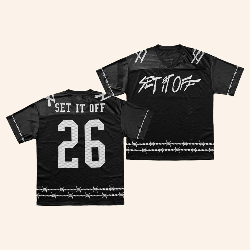 Set It Off Merch Sio Barbed Wire Jersey Set It Off Concert Apparel Gifstg Fo Rock Lovers