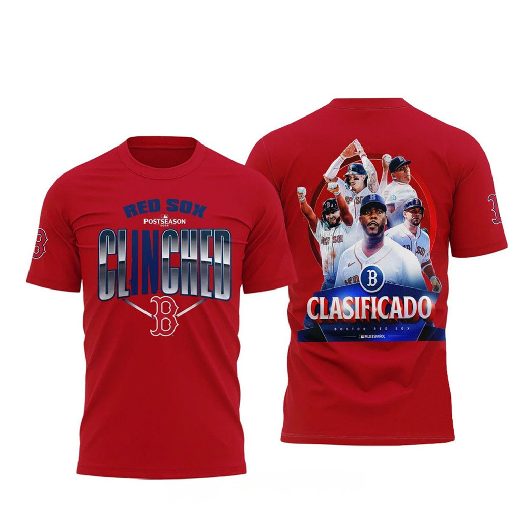 Boston Red Sox Clinched Postseason 2026 Major League Baseball Shirt Red Sox Merch Fan Gifts 1 - Unicasport Boston Red Sox Clinched Postseason 2026 Major League Baseball Shirt Red Sox Merch Fan Gifts
