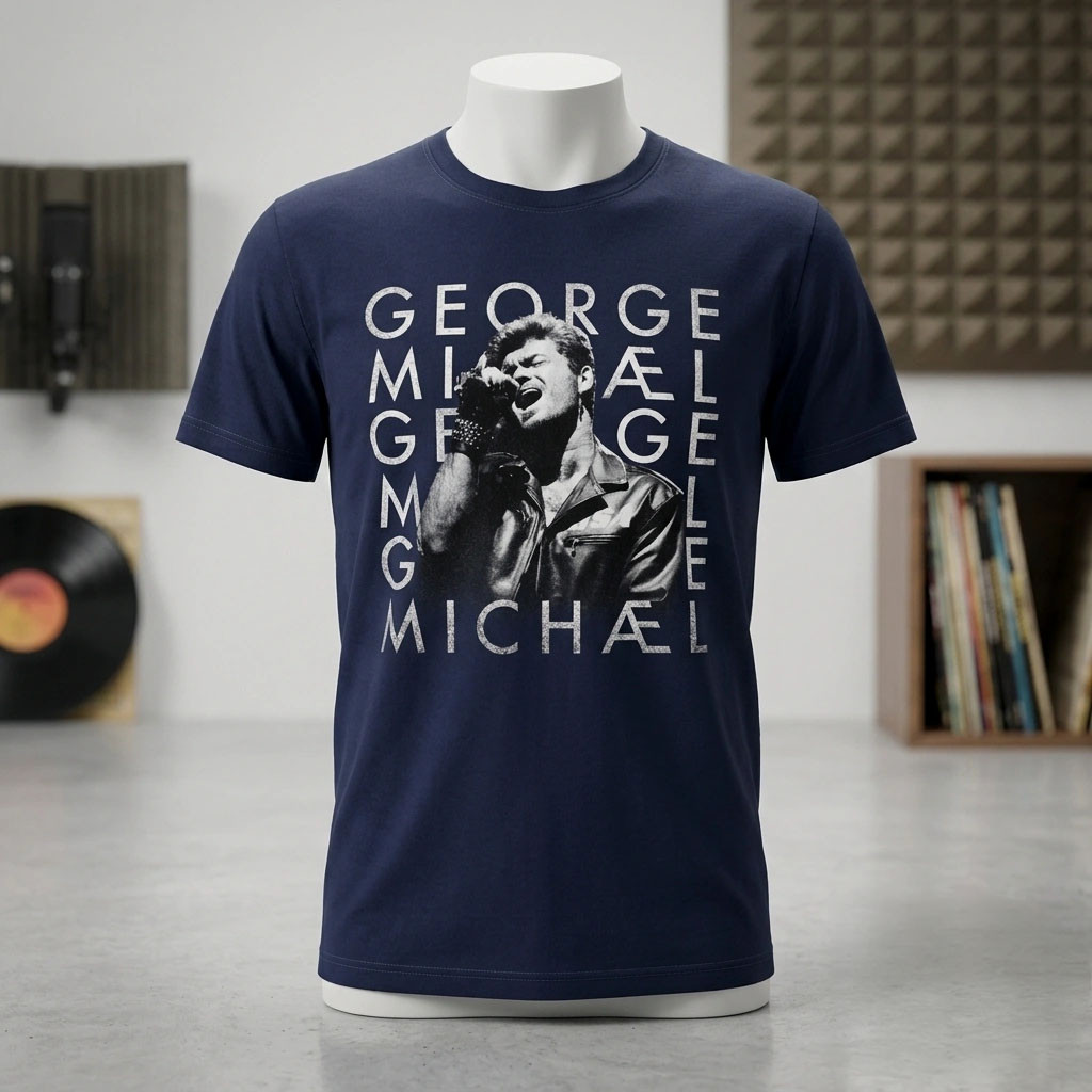 George Michael Merch Faith Repeat Typography Portrait T-Shirt Presents Music Lovers 1 - Unicasport George Michael Merch Faith Repeat Typography Portrait T-Shirt Presents Music Lovers