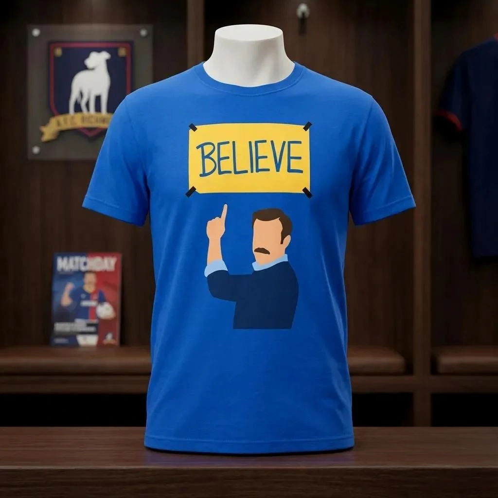 Ted Lasso Yellow Believe Sign Minimalist Art T-Shirt Ted Lasso Merch Present For TV Fans 1 - Unicasport Ted Lasso Yellow Believe Sign Minimalist Art T-Shirt Ted Lasso Merch Present For TV Fans
