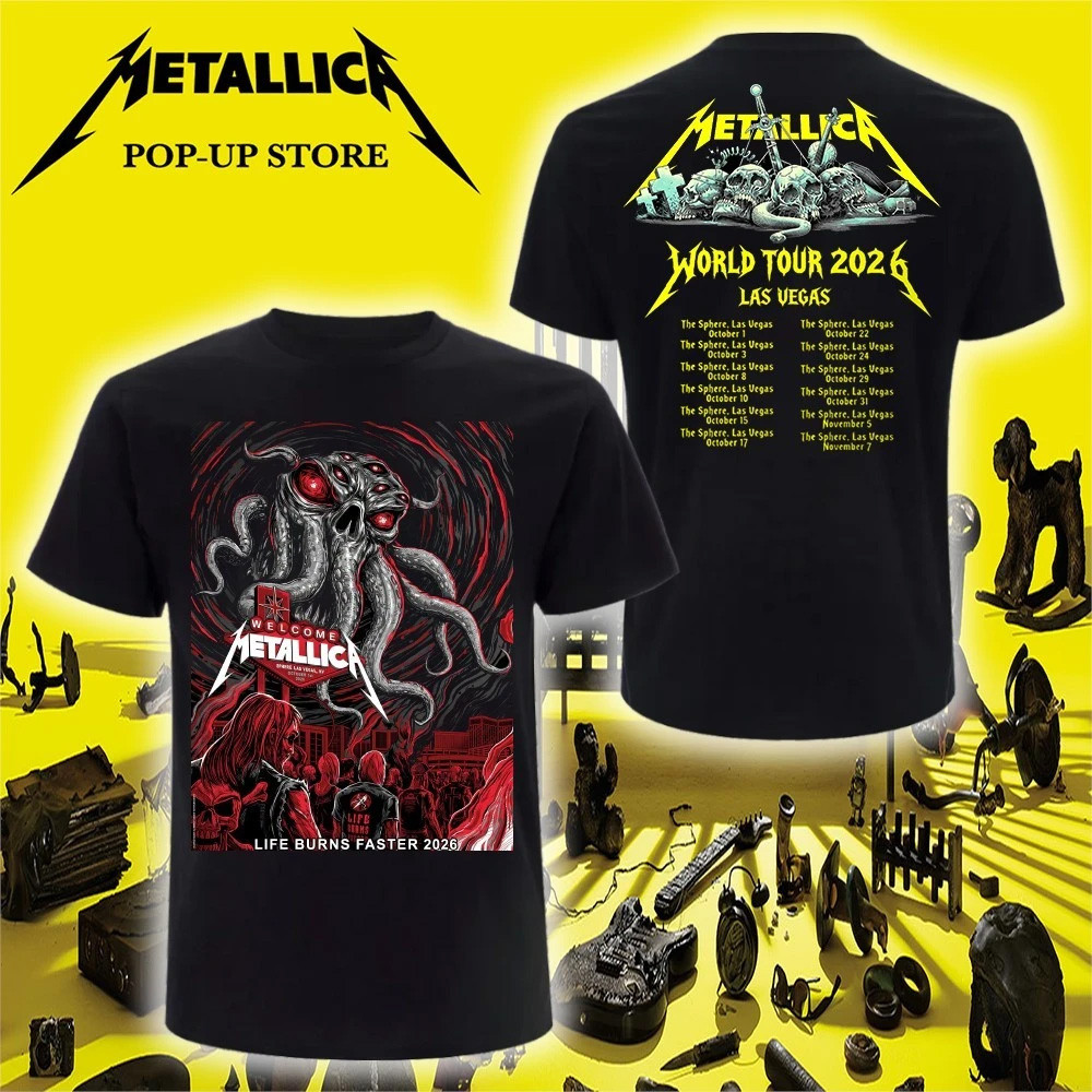 Metallica Las Vegas Sphere Merch Art By Landon Armstrong T-Shirt Oct 1 2026 Tour Dates Tee 1 - Unicasport Metallica Las Vegas Sphere Merch Art By Landon Armstrong T-Shirt Oct 1 2026 Tour Dates Tee