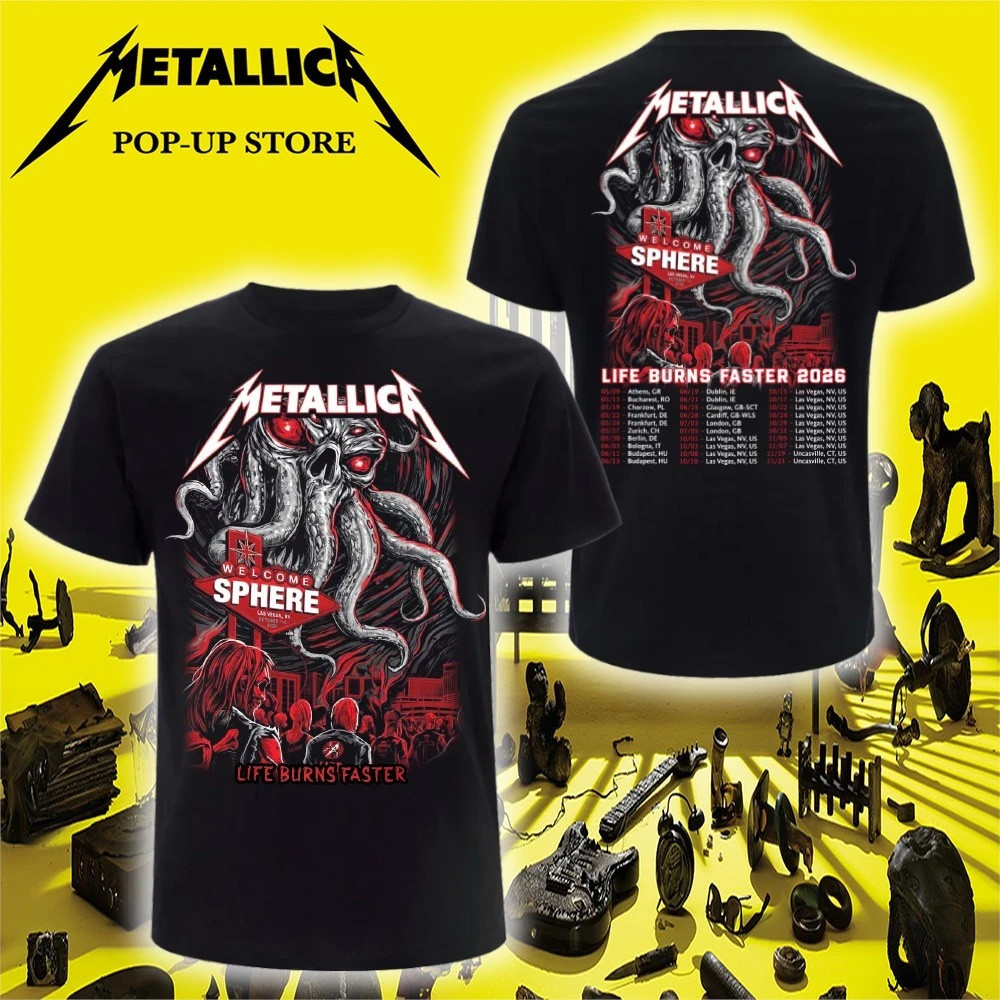 Metallica Sphere Merch 2026 Life Burns Faster T-Shirt Ktulu Art By Landon Armstrong Tee Gifts 1 - Unicasport Metallica Sphere Merch 2026 Life Burns Faster T-Shirt Ktulu Art By Landon Armstrong Tee Gifts