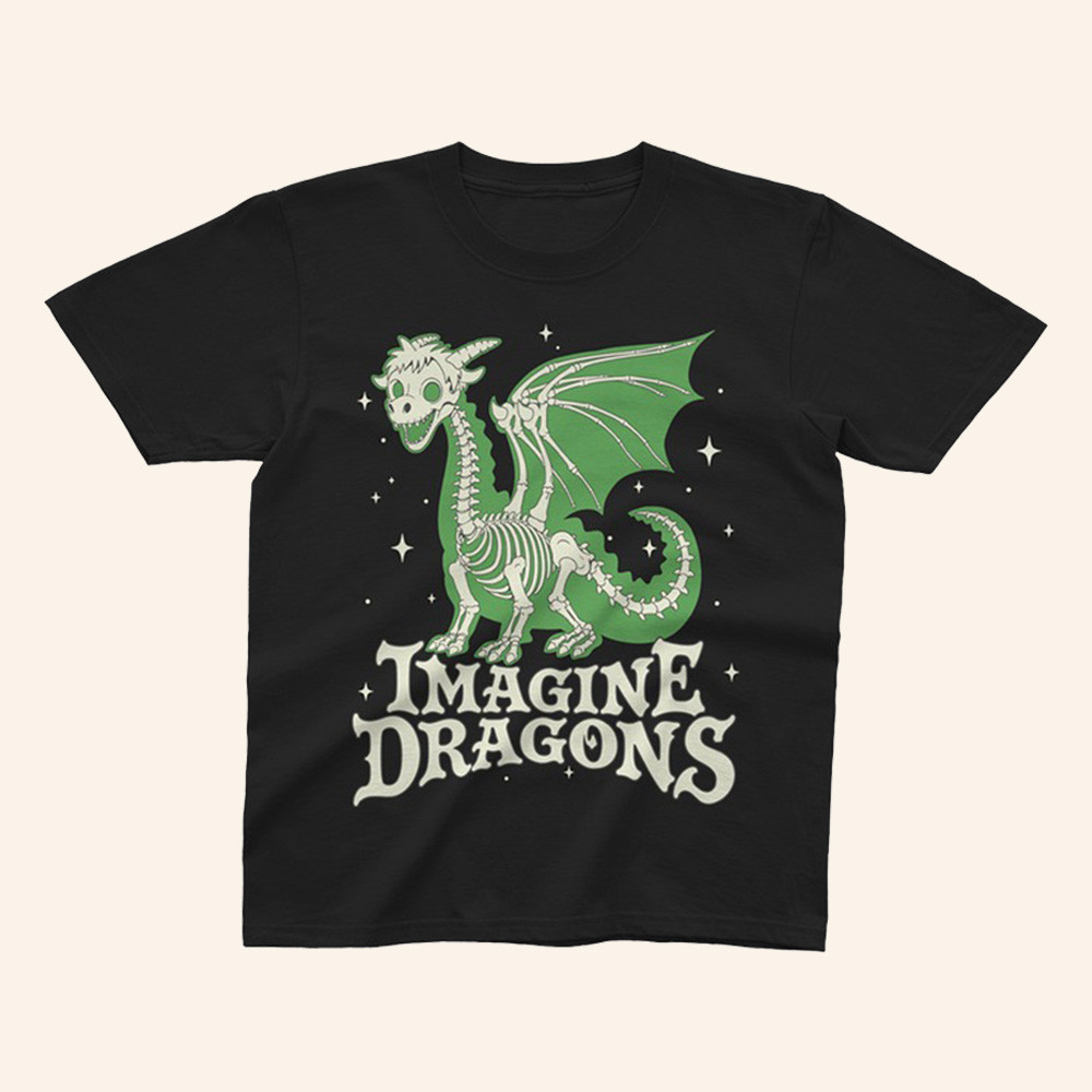 Imagine Dragons Merch Loomy Tee Dragon Skeleton Shirt Rock Band Apparel Gifts Ideas