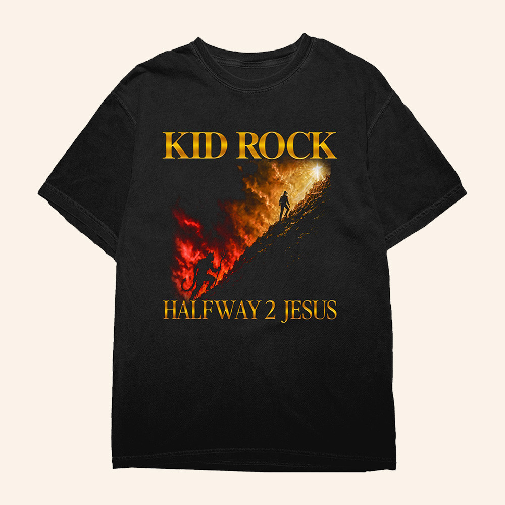 Kid Rock Merch Halfway 2 Jesus Album Cover Shirt Kid Rock Store Clothing Gifts For Christian