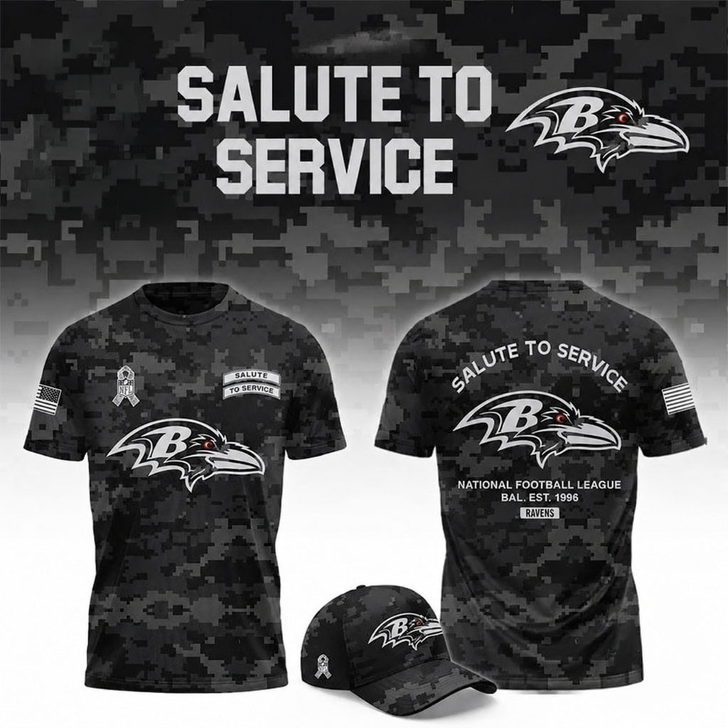 Baltimore Ravens 2026 Salute To Service T-Shirt Baltimore Ravens Merch Gift For Football Fans 1 - Unicasport Baltimore Ravens 2026 Salute To Service T-Shirt Baltimore Ravens Merch Gift For Football Fans