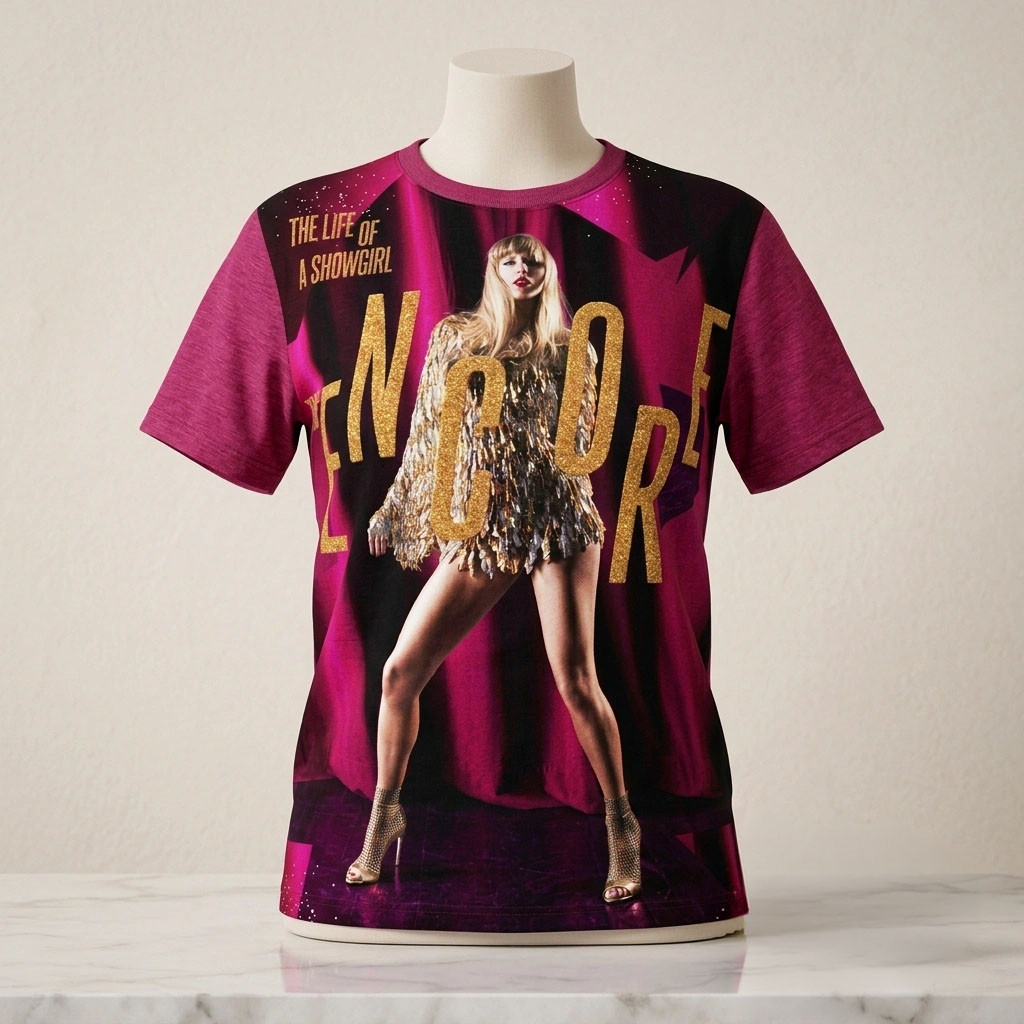 Taylor The Life Of A Showgirl The Encore T-Shirt TS Merch Gift Ideas For Swifties 1 - Unicasport Taylor The Life Of A Showgirl The Encore T-Shirt TS Merch Gift Ideas For Swifties