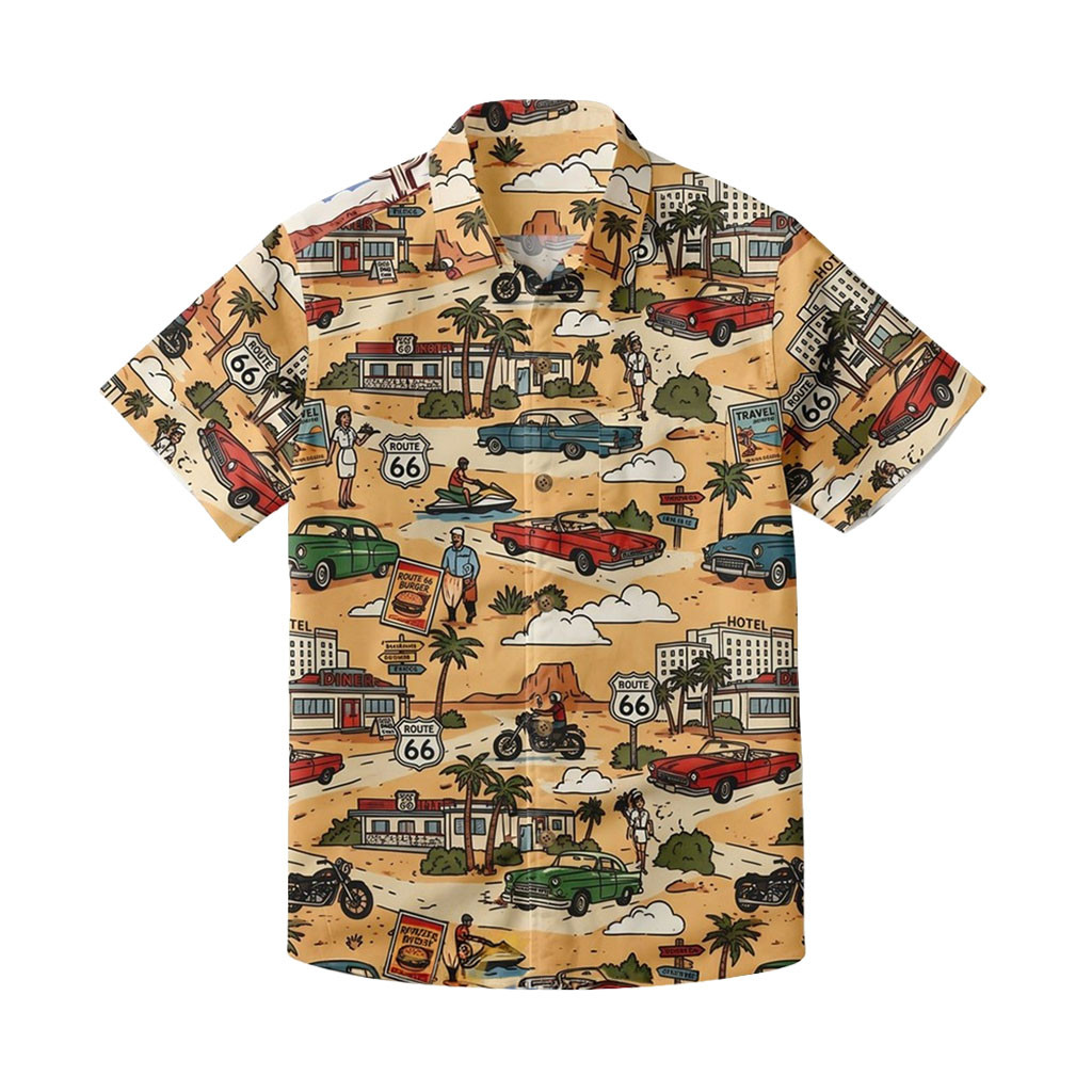 Route 66 Golden Road Trip Hawaiian Shirt Route 66 Merch Best Gifts For Fathers 1 - Unicasport Route 66 Golden Road Trip Hawaiian Shirt Route 66 Merch Best Gifts For Fathers