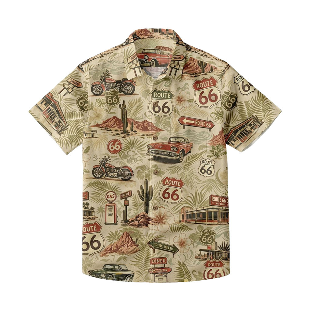 Route 66 Green Vintage Desert Hawaiian Shirt Route 66 Merch Gifts For Car Lovers 1 - Unicasport Route 66 Green Vintage Desert Hawaiian Shirt Route 66 Merch Gifts For Car Lovers