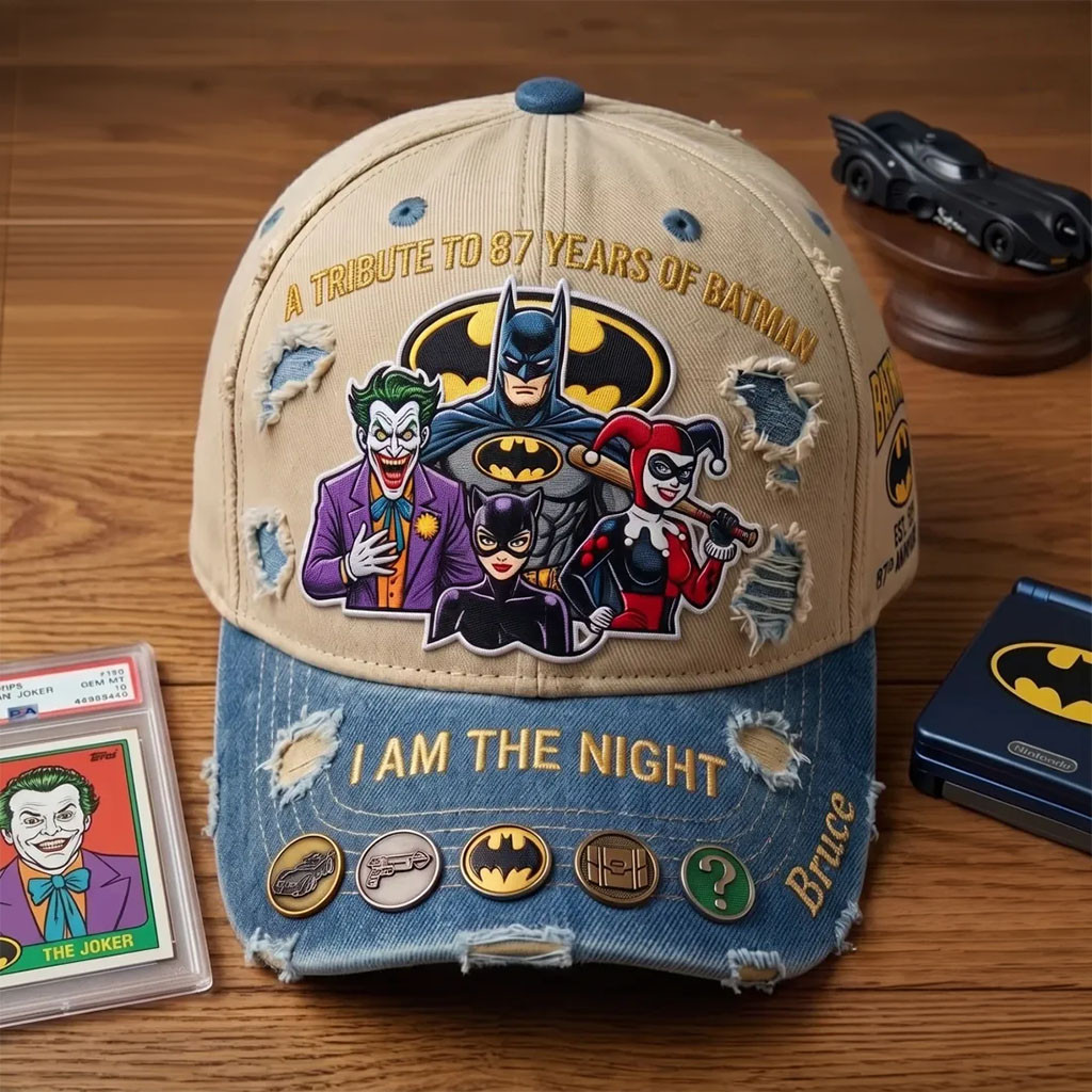 Personalized Batman 87 Years Distressed Hat I Am The Night Cap Batman Merch Gifts For DC Fans 1 - Unicasport Personalized Batman 87 Years Distressed Hat I Am The Night Cap Batman Merch Gifts For DC Fans