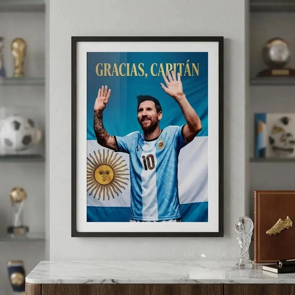 Lionel Messi Gracias Capitan Argentina Farewell Poster Lionel Messi Merch Gifts For Soccer Fans