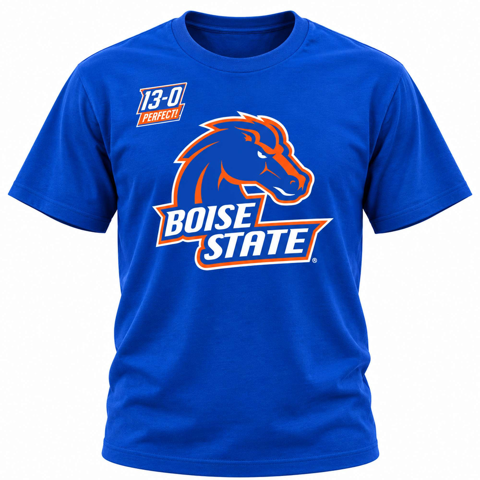 Boise State Broncos Fiesta Bowl 20th Anniversary Shirt 13-0 Perfect Tee Football Fan Gifts 1 - Unicasport Boise State Broncos Fiesta Bowl 20th Anniversary Shirt 13-0 Perfect Tee Football Fan Gifts