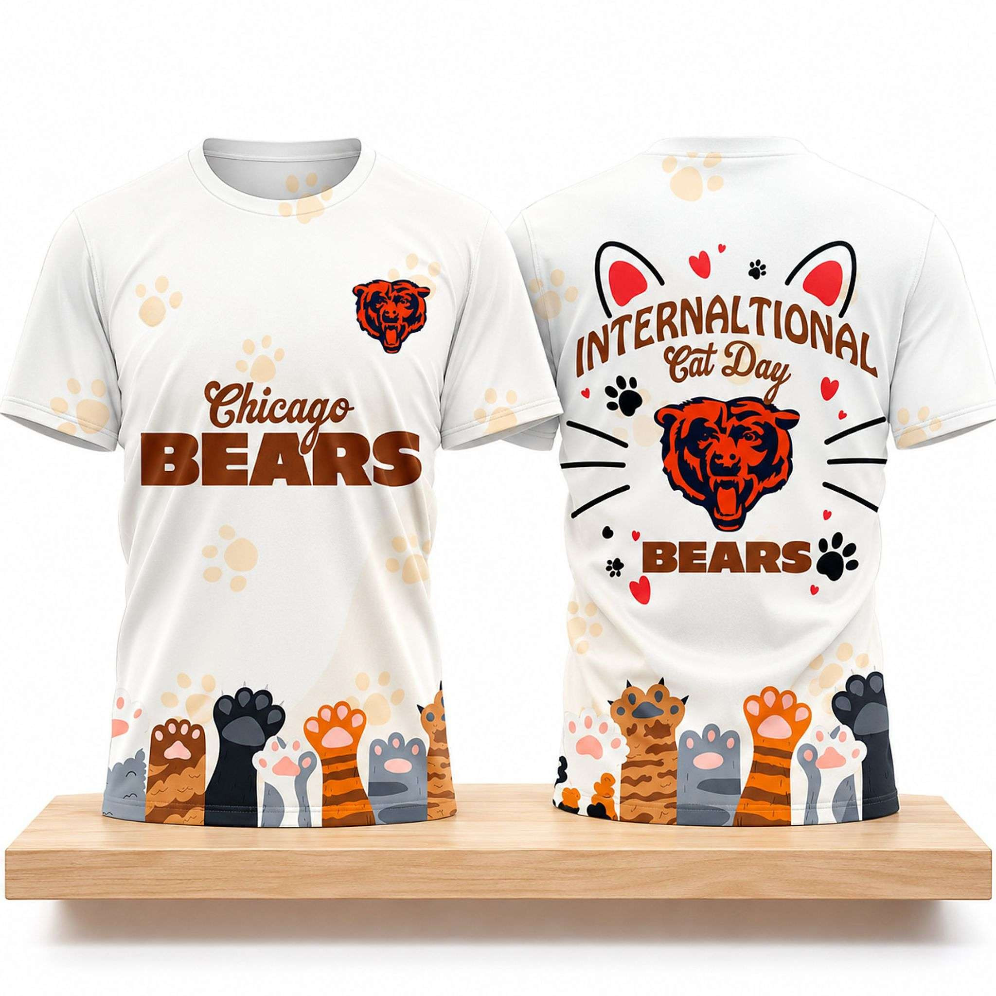 Chicago Bears International Cat Day 2026 Shirt Chicago Bears Merch Gift For Football Lovers 1 - Unicasport Chicago Bears International Cat Day 2026 Shirt Chicago Bears Merch Gift For Football Lovers