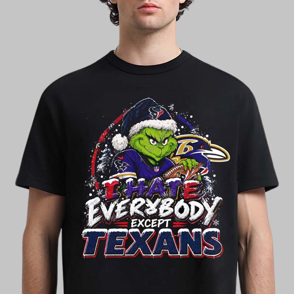 Houston Texans Merch Grinch Except Texans Christmas Holiday T-Shirt Gift For Fans 1 - Unicasport Houston Texans Merch Grinch Except Texans Christmas Holiday T-Shirt Gift For Fans
