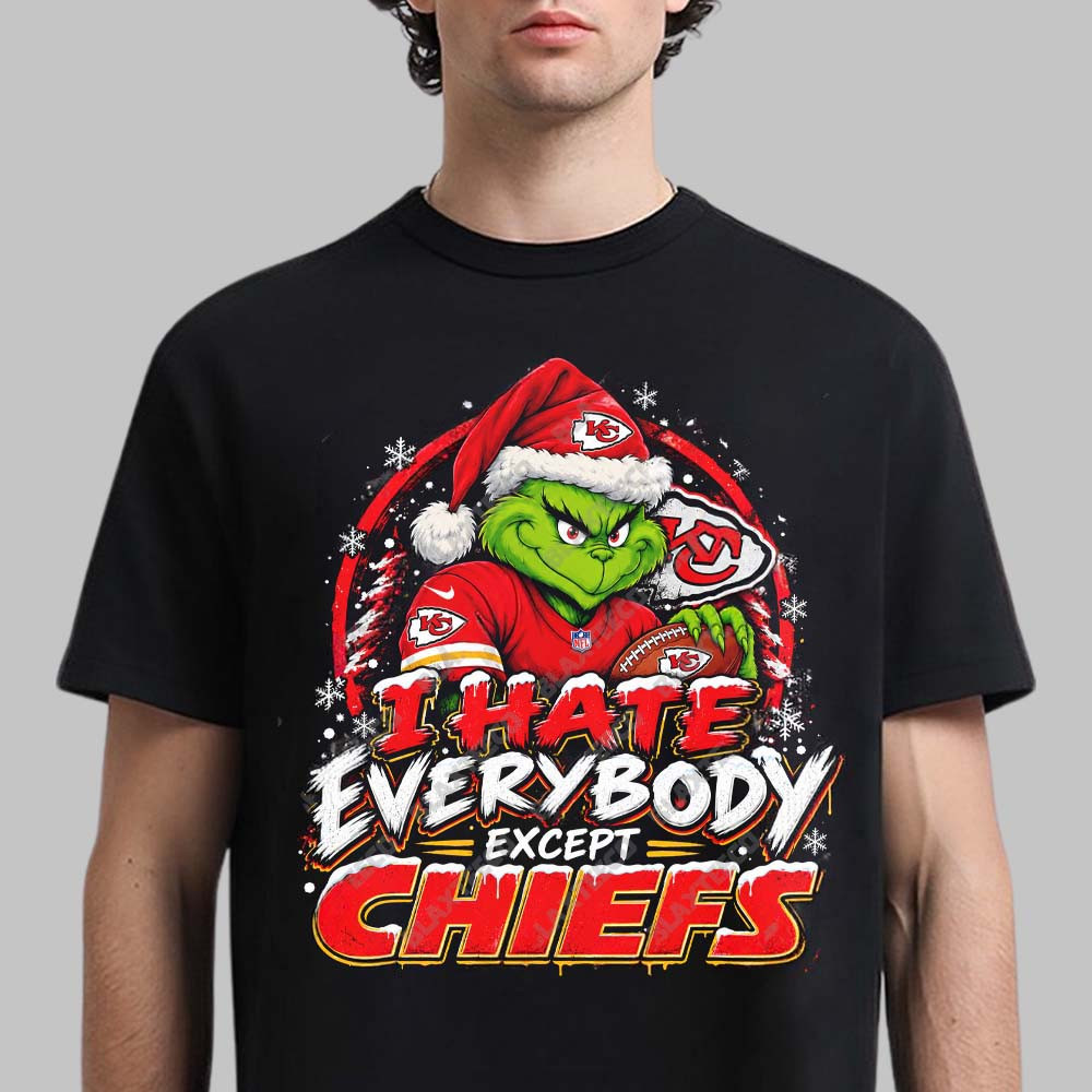 Kansas City Chiefs Merch Grinch Except Chiefs Christmas Holiday T-Shirt Gift For Fans 1 - Unicasport Kansas City Chiefs Merch Grinch Except Chiefs Christmas Holiday T-Shirt Gift For Fans