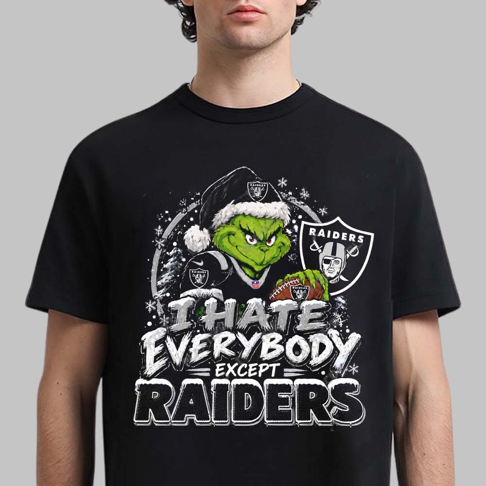 Las Vegas Raiders Merch Grinch Except Raiders Christmas Holiday T-Shirt Gift For Fans 1 - Unicasport Las Vegas Raiders Merch Grinch Except Raiders Christmas Holiday T-Shirt Gift For Fans