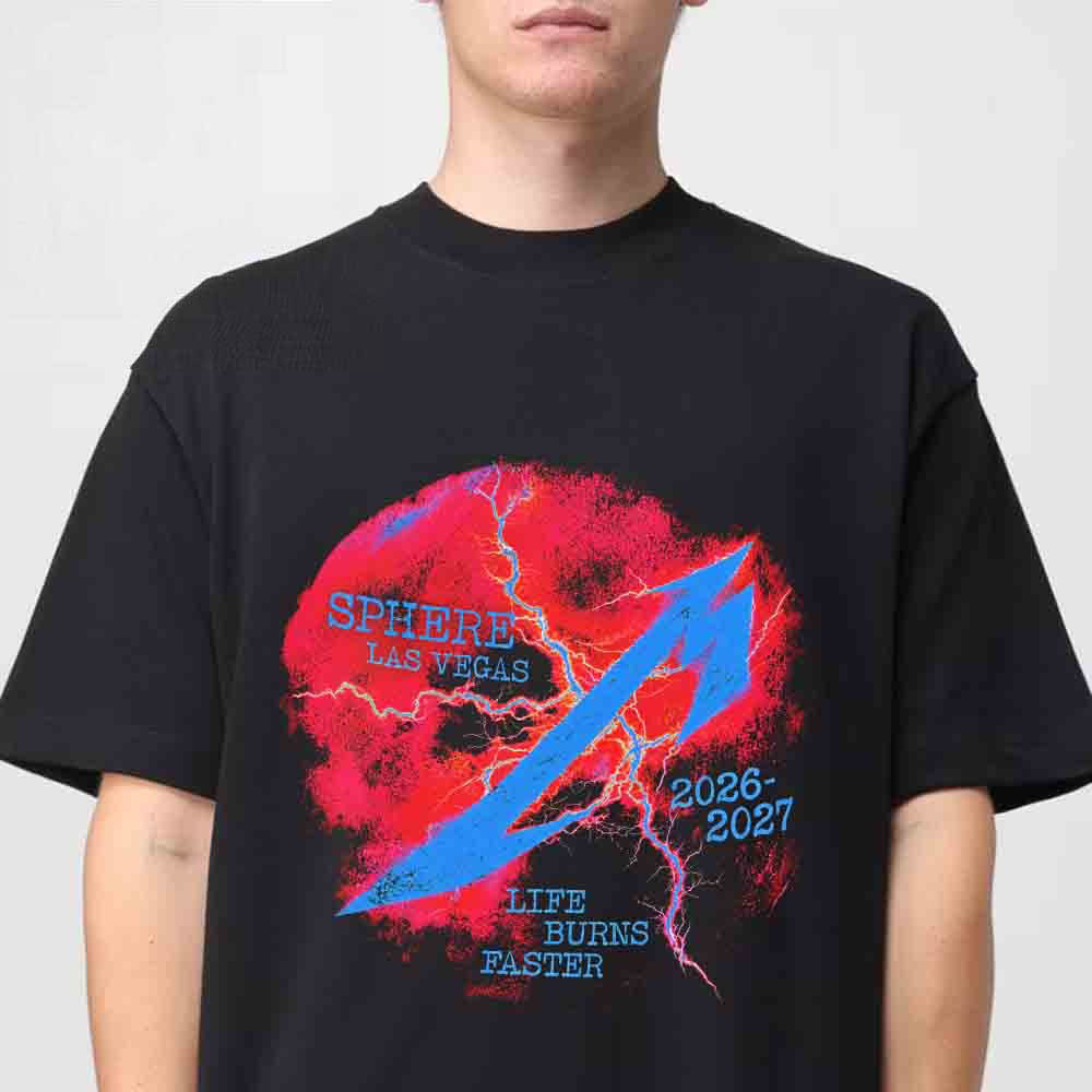 Metallica Merch Life Burns Faster Sphere Las Vegas Bolt T-Shirt Gift For Metallica Fans 1 - Unicasport Metallica Merch Life Burns Faster Sphere Las Vegas Bolt T-Shirt Gift For Metallica Fans