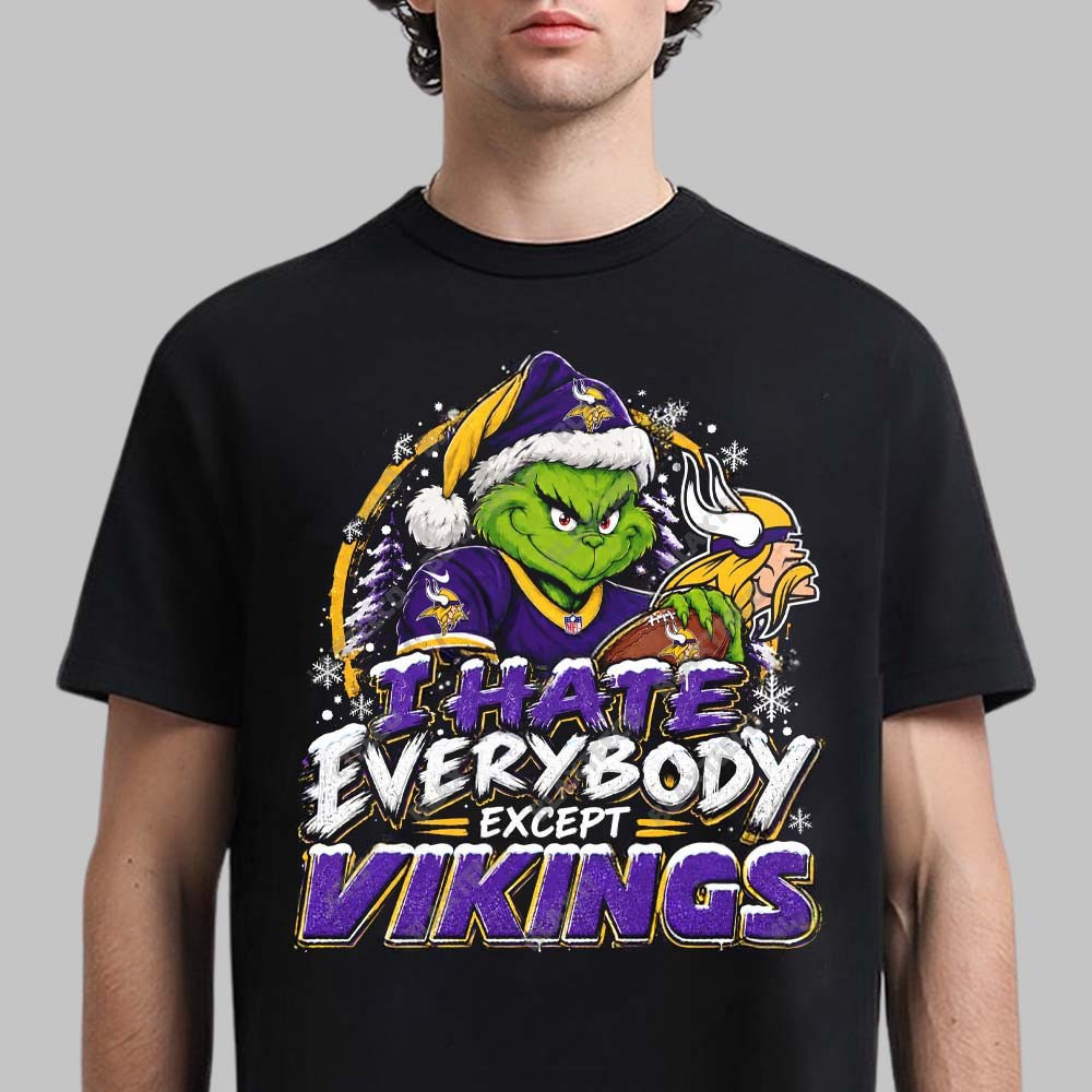 Minnesota Vikings Merch Grinch Except Vikings Christmas Holiday T-Shirt Gift For Fans 1 - Unicasport Minnesota Vikings Merch Grinch Except Vikings Christmas Holiday T-Shirt Gift For Fans