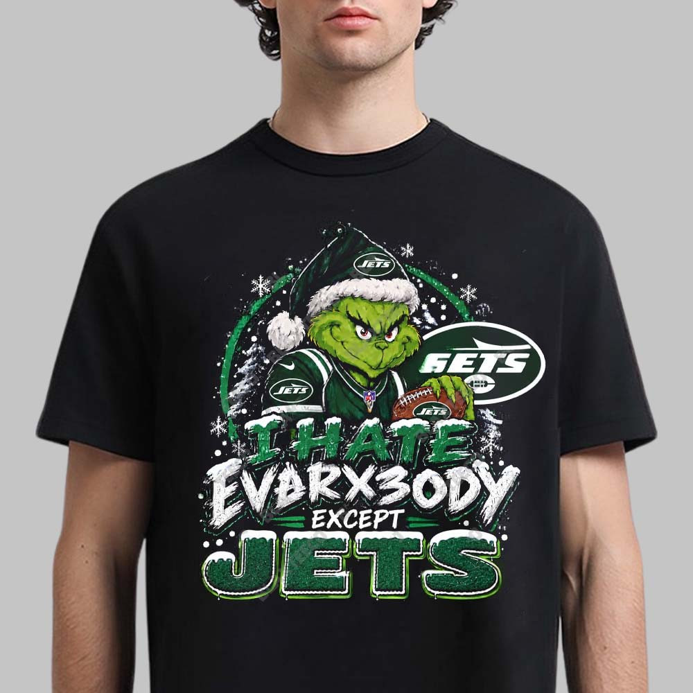 New York Jets Merch Grinch Except Jets Christmas Holiday T-Shirt Gift For Jets Fans 1 - Unicasport New York Jets Merch Grinch Except Jets Christmas Holiday T-Shirt Gift For Jets Fans