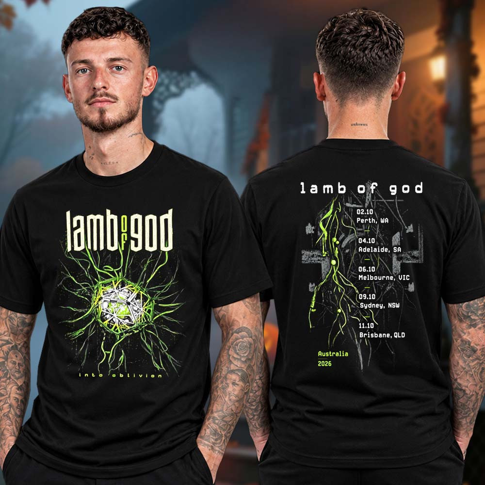 Lamb Of God Merch 2026 Into Oblivion Australia Tour T-Shirt Gift For LOG Fans 1 - Unicasport Lamb Of God Merch 2026 Into Oblivion Australia Tour T-Shirt Gift For LOG Fans