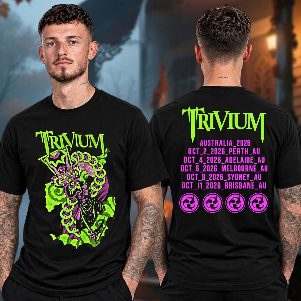 Trivium Merch 2026 Australia Tour Dateback T-Shirt Gift For Trivium Fans 1 - Unicasport Trivium Merch 2026 Australia Tour Dateback T-Shirt Gift For Trivium Fans