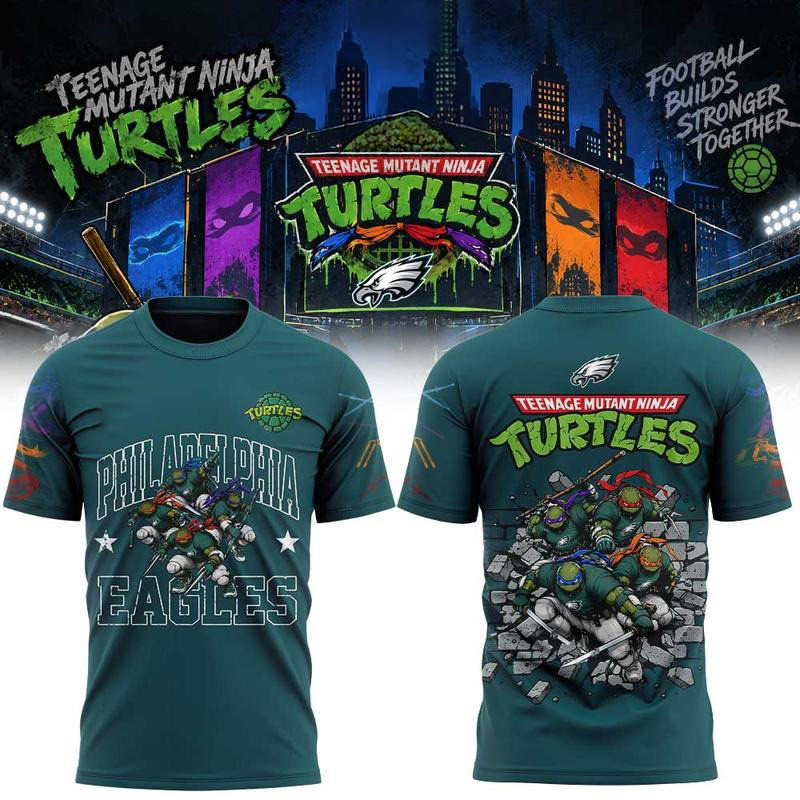 Philadelphia Eagles Merch x Teenage Mutant Ninja Turtles 2026 T-Shirt Gift For Eagles Fans 1 - Unicasport Philadelphia Eagles Merch x Teenage Mutant Ninja Turtles 2026 T-Shirt Gift For Eagles Fans