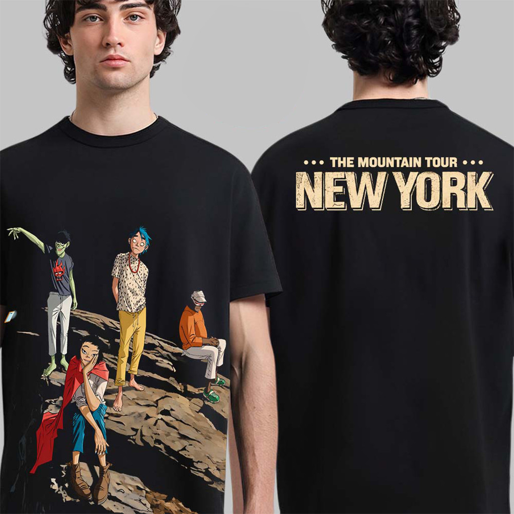 Gorillaz The Mountain Tour New York City T-Shirt 2026 Gorillaz Merch Gifts For Band Fans 1 - Unicasport Gorillaz The Mountain Tour New York City T-Shirt 2026 Gorillaz Merch Gifts For Band Fans