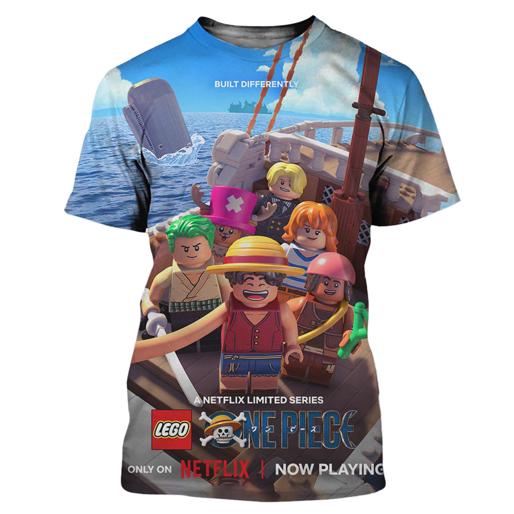 LEGO One Piece Netflix Series T-Shirt Straw Hat Pirates Anime Adventure Apparel Gifts For Fans