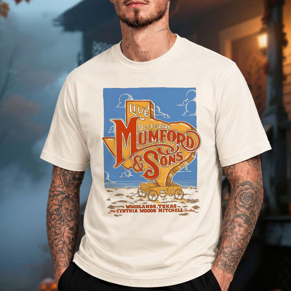 Mumford And Sons Merch The Woodlands TX Event Poster Graphic Shirt Rock Concert Outfits