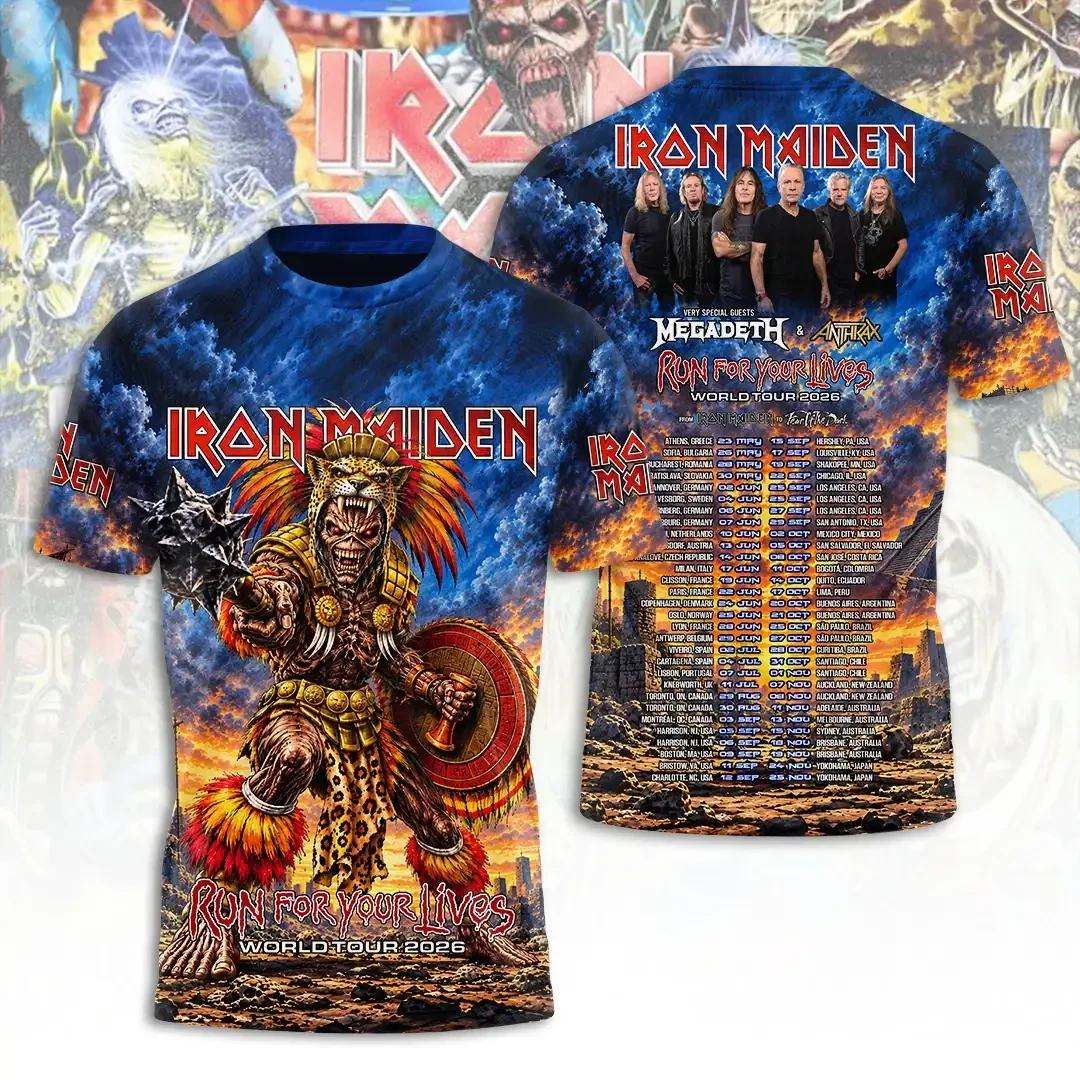 Iron Maiden Merch Run For Your Life Tour 2026 T-Shirt Iron Maiden Tour Outfit Metalhead Gifts 1 - Unicasport Iron Maiden Merch Run For Your Life Tour 2026 T-Shirt Iron Maiden Tour Outfit Metalhead Gifts