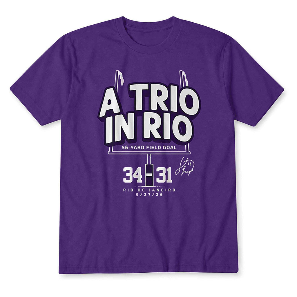 A Trio In Rio 56 Yard Field Goal 34 31 Rio De Janeiro 2026 Shirt Baltimore Ravens Merch 1 - Unicasport A Trio In Rio 56 Yard Field Goal 34 31 Rio De Janeiro 2026 Shirt Baltimore Ravens Merch