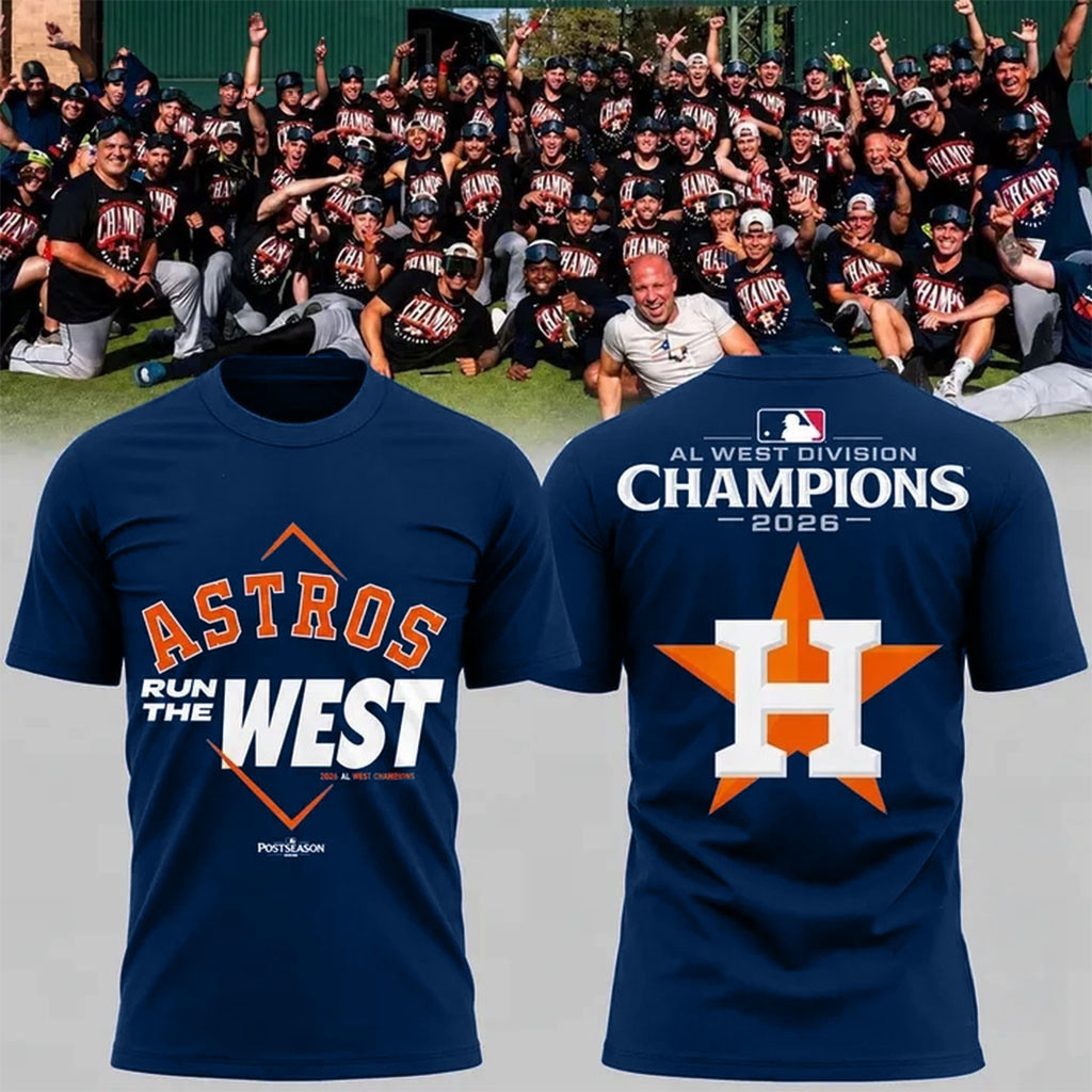 Houston Astros Navy 2026 AL West Division Champions Shirt Houston Astros Merch Him Gifts 1 - Unicasport Houston Astros Navy 2026 AL West Division Champions Shirt Houston Astros Merch Him Gifts