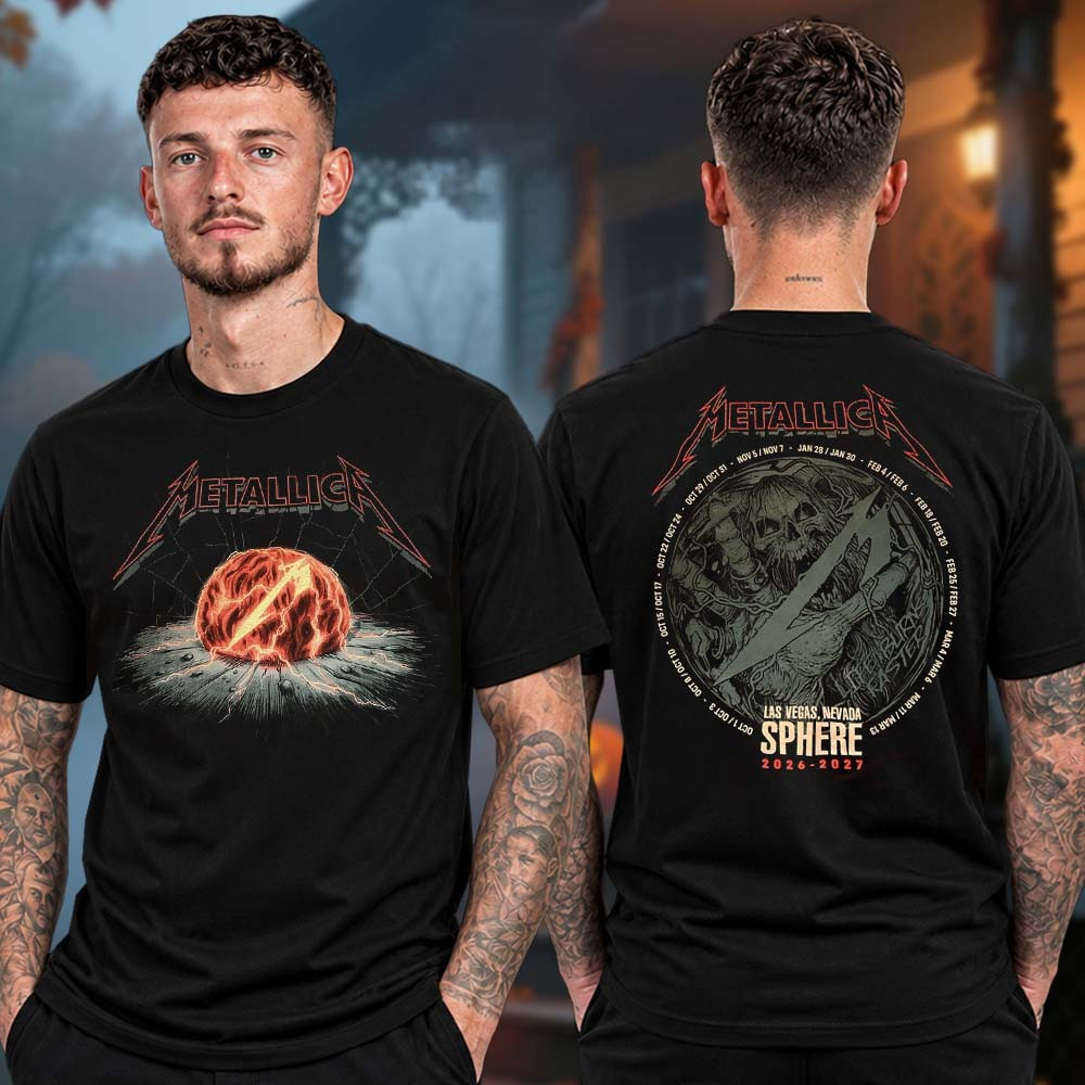 Metallica Merch Las Vegas 2026 Sphere Pop Up Shop Flaming Sphere T-Shirt Gift For Metallica Fans 1 - Unicasport Metallica Merch Las Vegas 2026 Sphere Pop Up Shop Flaming Sphere T-Shirt Gift For Metallica Fans