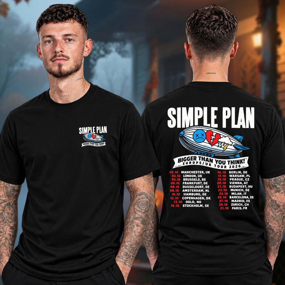 Simple Plan Merch Bigger Than You Think Europe UK Tour 2026 Air Balloon Tour Dates T-Shirt Fans Gear 1 - Unicasport Simple Plan Merch Bigger Than You Think Europe UK Tour 2026 Air Balloon Tour Dates T-Shirt Fans Gear